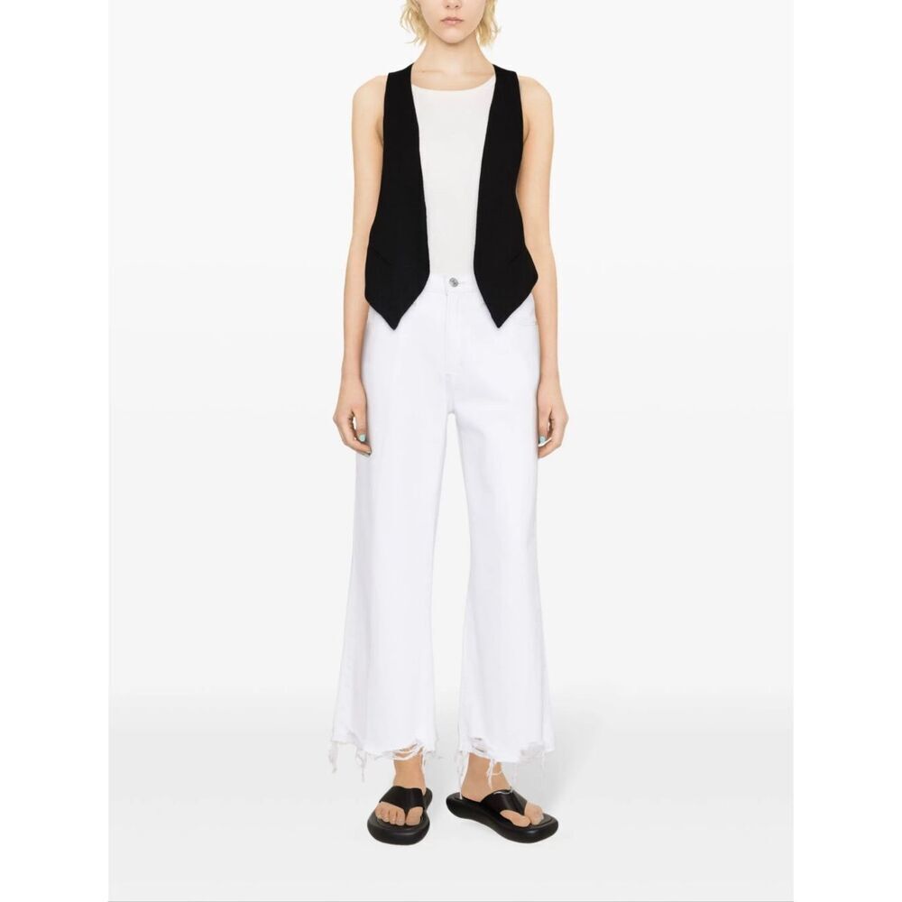 FRAME The Relaxed High-Rise Straight Jean in White Modern Chew Size 28